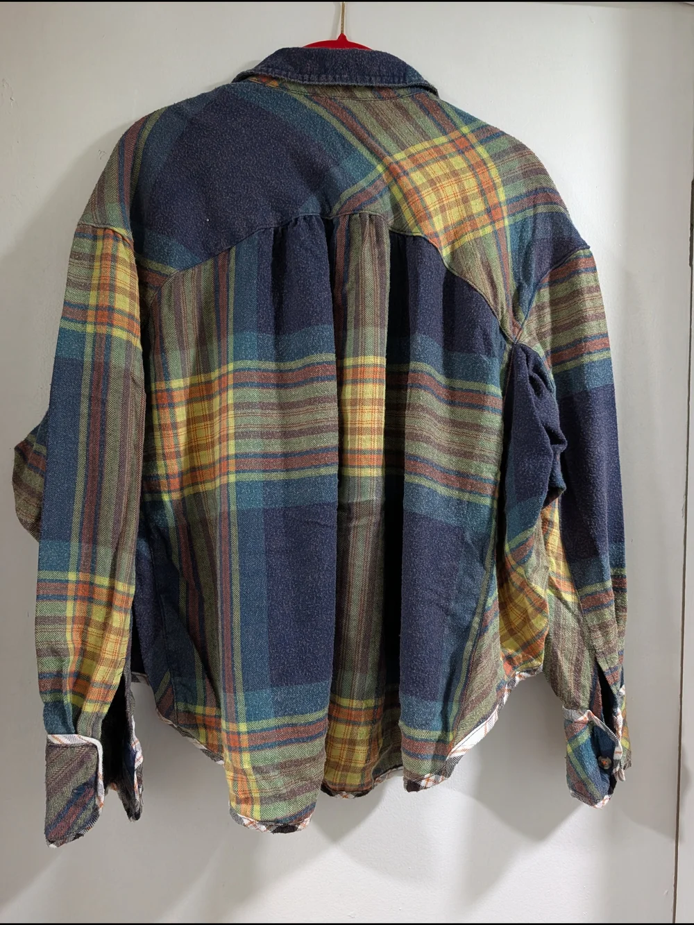 BDG Urban Outfitters Multicolor Plaid Flannel Shirt Jacket - Yellow, Navy, Green - Picture 6 of 10